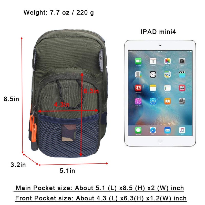 Kylebooker Small Fly Fishing Chest Pack Lightweight Tackle Storage Pouch Waist Bag (Army Green) - Image 2
